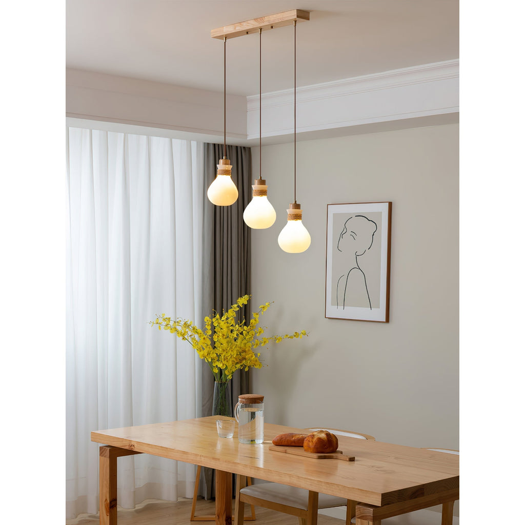 Pendelleuchte aus natürlichem Hanfseil und Glas