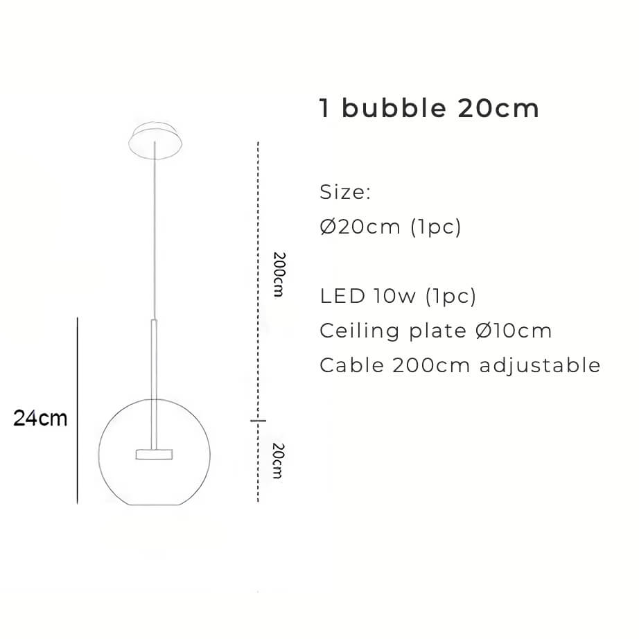 Nordic Snowball skleněný lustr — matně bílé/průhledné koule, teplé/bílé světlo - Desfino