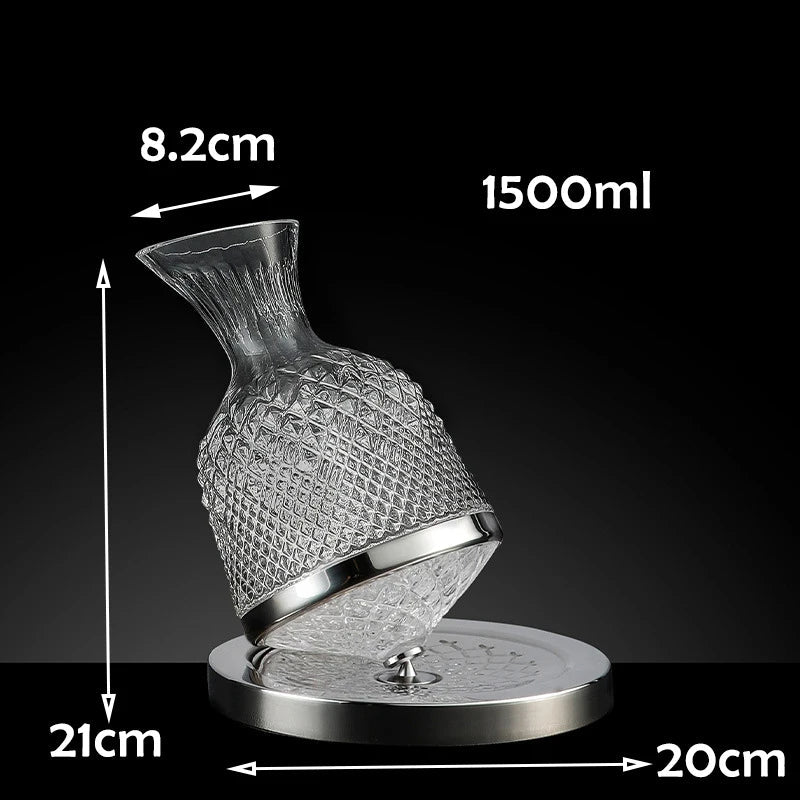 AureoSpin 1500ml 水晶醒酒器 — 360° 旋转醒酒器 - Desfino