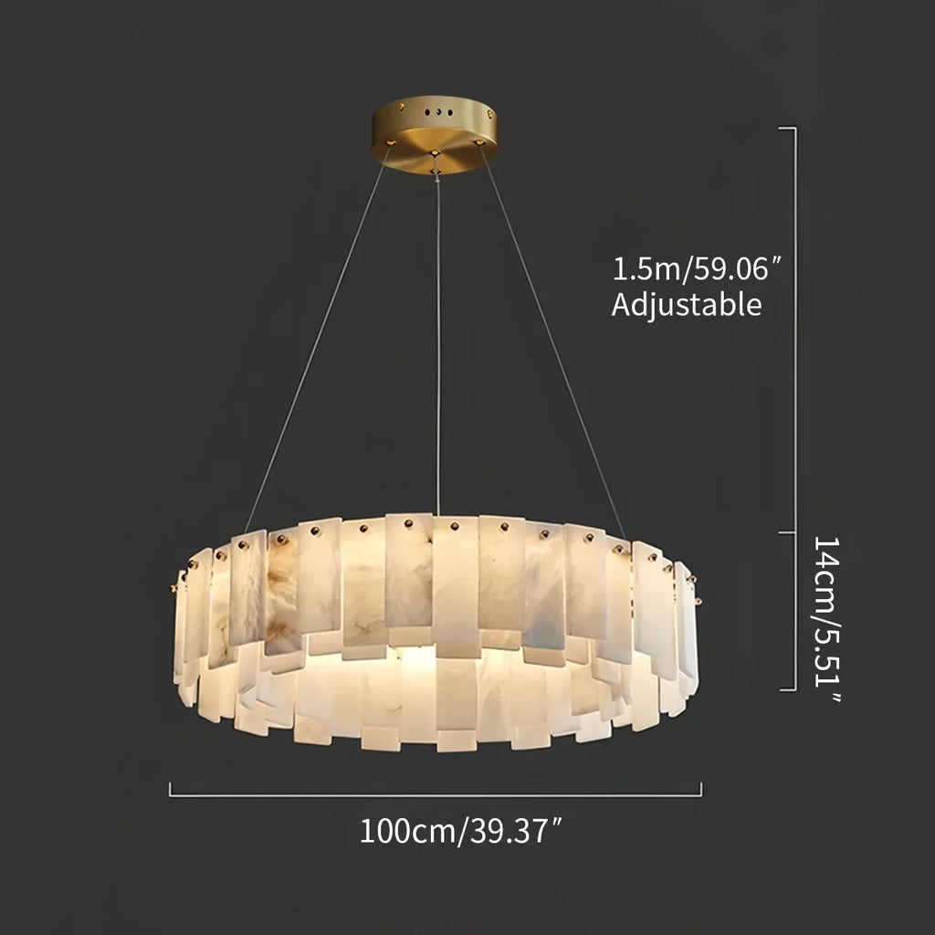 Modern Ring Spanish Alabaster Chandelier for Living Room | Desfino