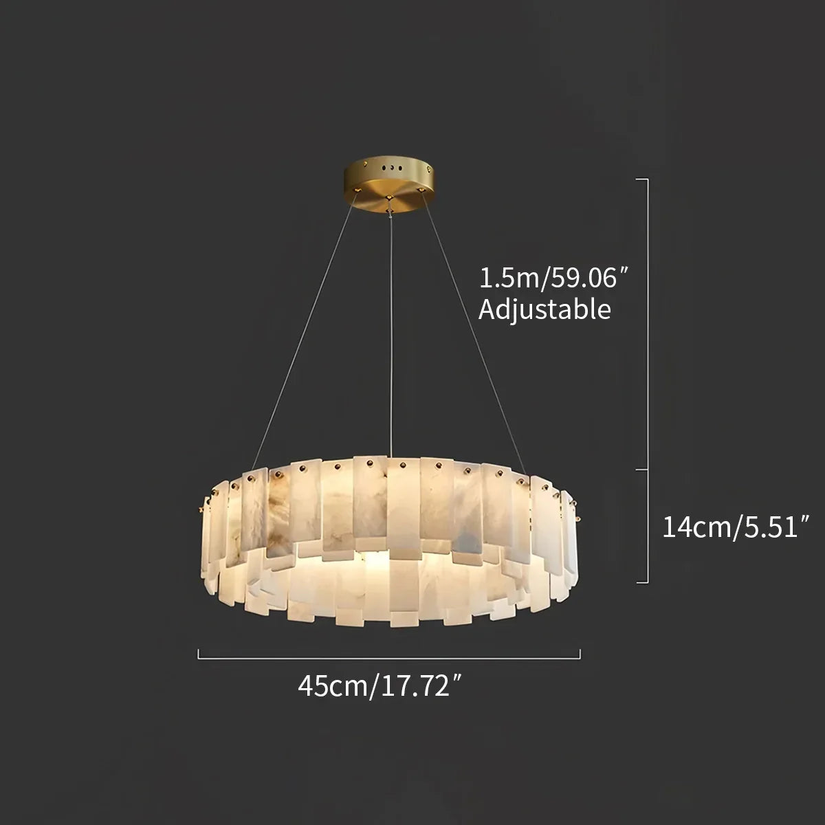 Modern Ring Spanish Alabaster Chandelier for Living Room | Desfino