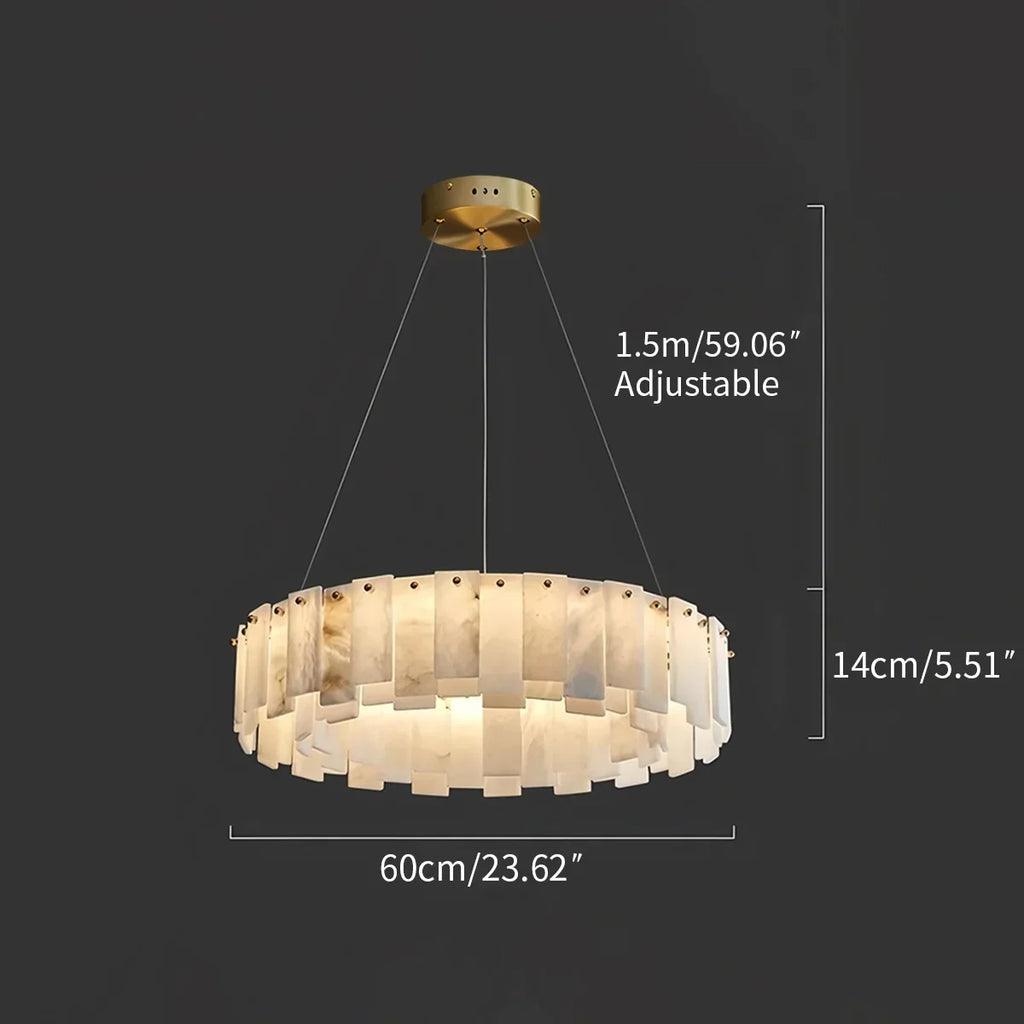 Modern Ring Spanish Alabaster Chandelier for Living Room | Desfino