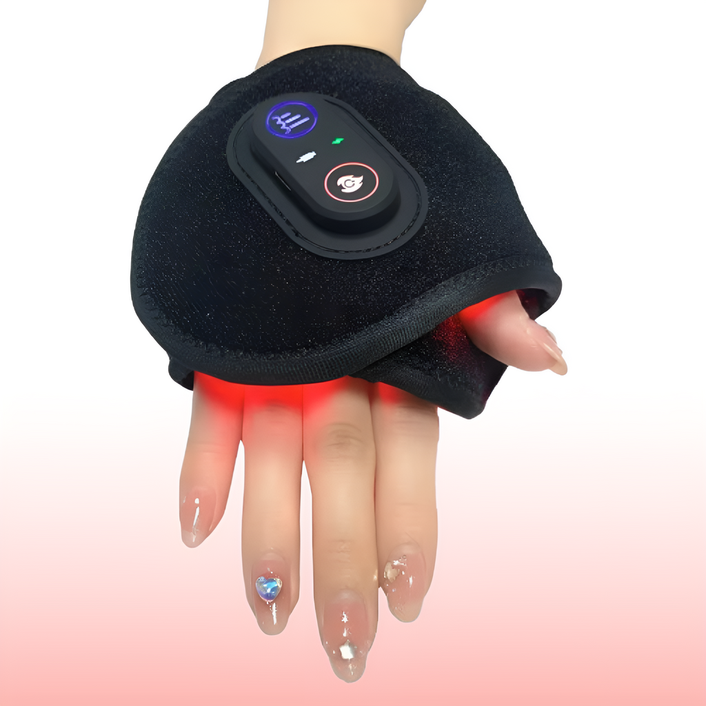 Faixa de terapia de luz vermelha para pulsos LumaWrist — LEDs de 660 nm e 850 nm, alívio da dor nos pulsos - Desfino