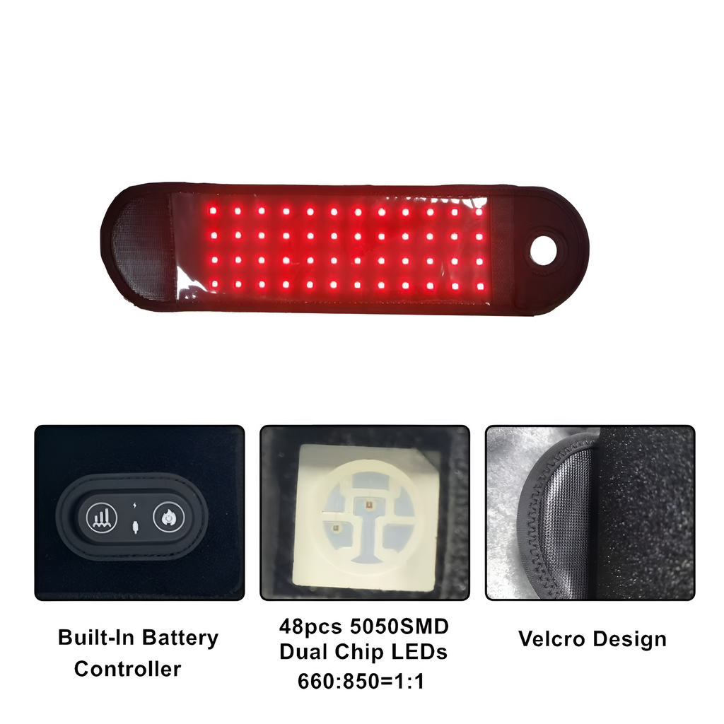 Faixa de terapia de luz vermelha para pulsos LumaWrist — LEDs de 660 nm e 850 nm, alívio da dor nos pulsos - Desfino