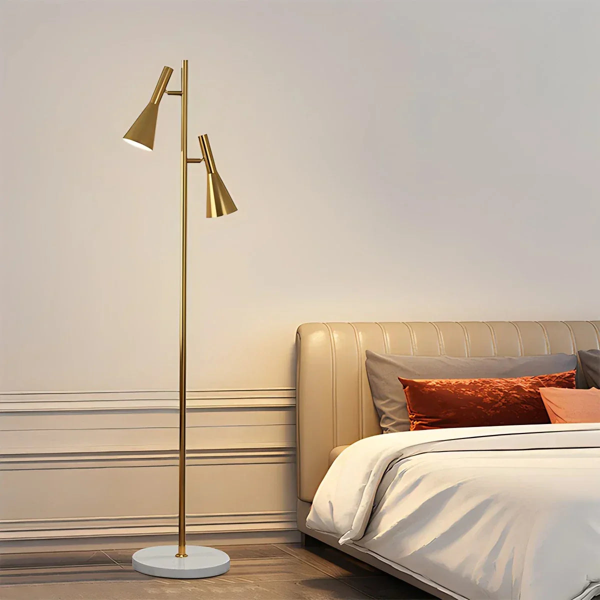 2-Bulb Adjustable Pole Floor Lamp | Desfino