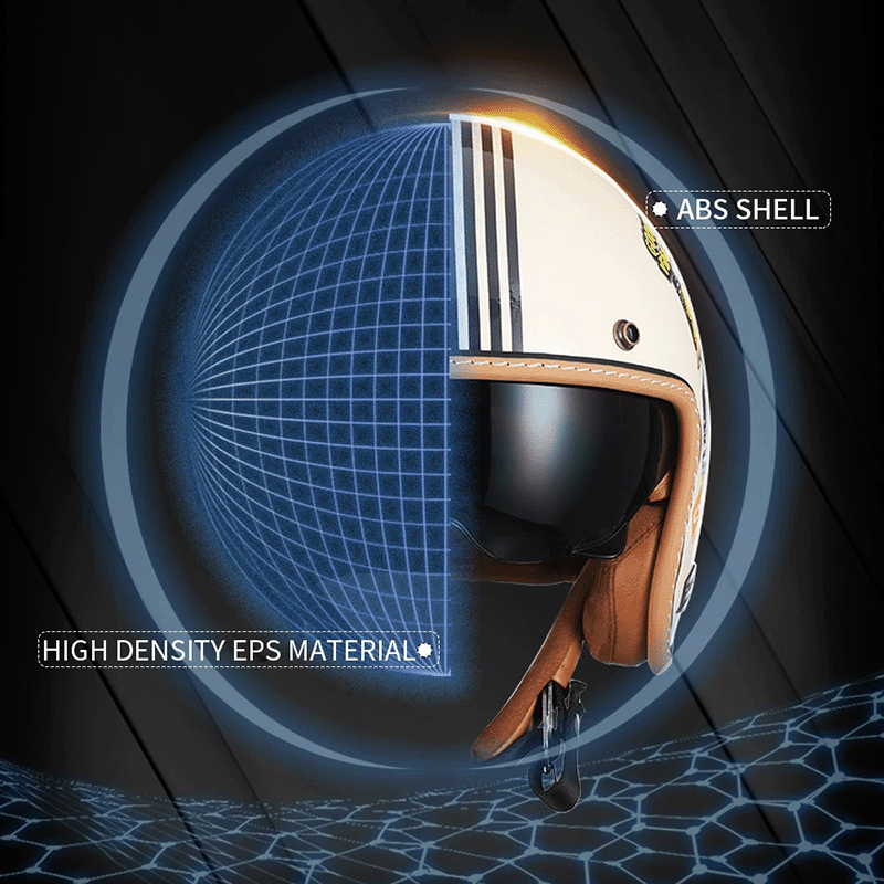 LumaPeak KB2 Open-Face Motorcycle Helmet — Featherlight ABS Shell - Desfino