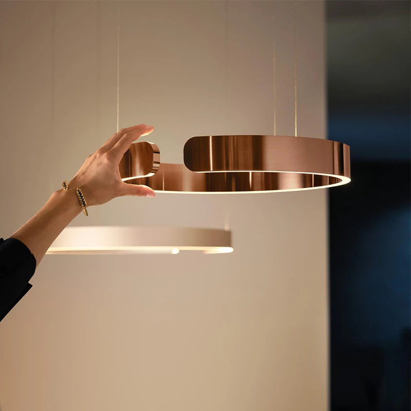 Candeeiro Suspenso LED Redondo LumaCircle — Design Moderno Ajustável - Desfino