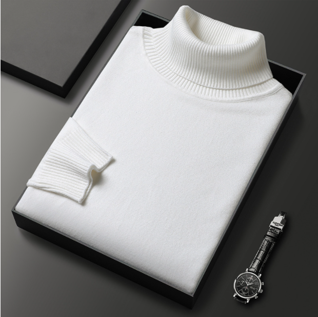 Elorien Col roulé pour homme en cachemire et coton — 80% cachemire, 20% coton - Desfino