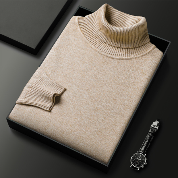 Elorien Col roulé pour homme en cachemire et coton — 80% cachemire, 20% coton - Desfino