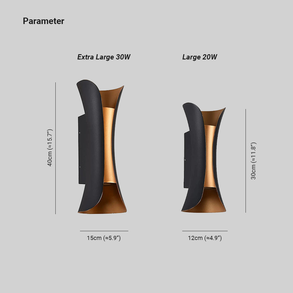 Arcora Curve Outdoor LED Wall Light — Hardwired, IP65 - Desfino