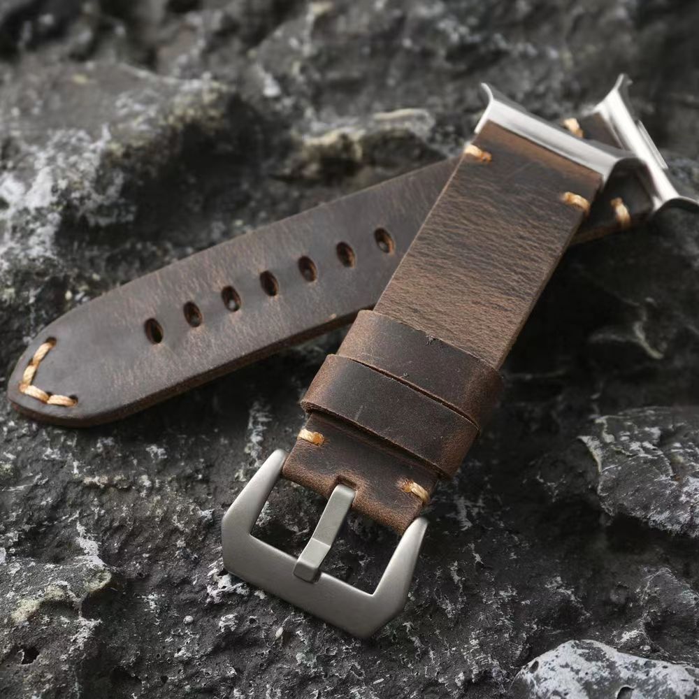 Ardentora Vintage Leather Strap — Hand Stitched Replacement Band for Samsung Watch Ultra