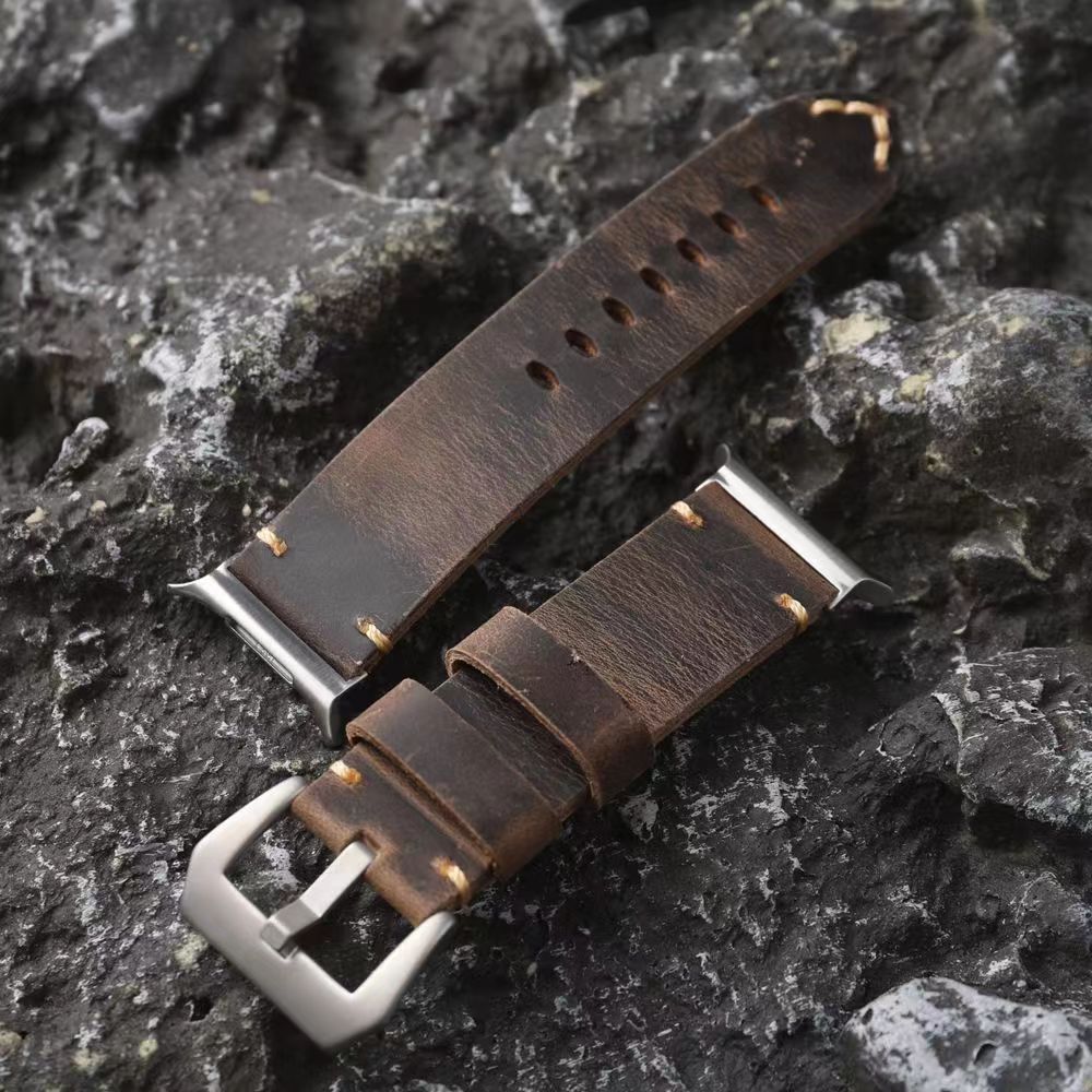 Brookmere Full Grain Leather Strap — Vintage Patina Style Samsung Galaxy Watch Ultra