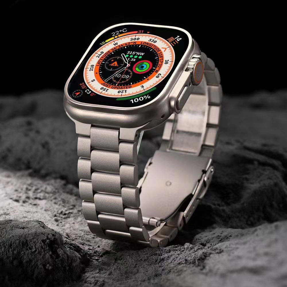Kestrelin titaaninen Apple Watch -ranneke — 140–230 mm, taittuva turvalukko - Desfino