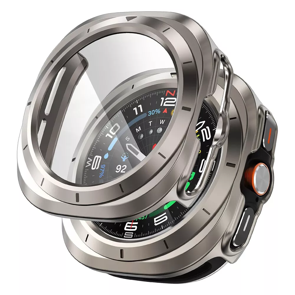 Orvalo-deksel med full beskyttelse for Samsung Galaxy Watch 47 mm — herdet glass - Desfino