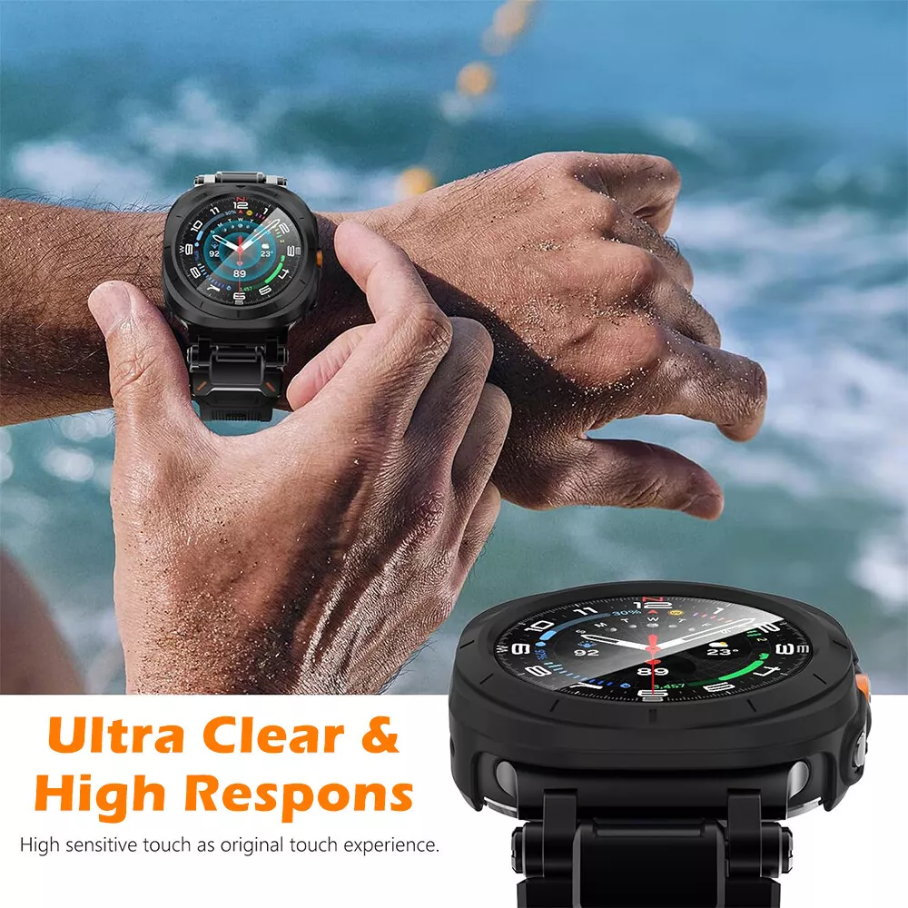Orvalo-deksel med full beskyttelse for Samsung Galaxy Watch 47 mm — herdet glass - Desfino