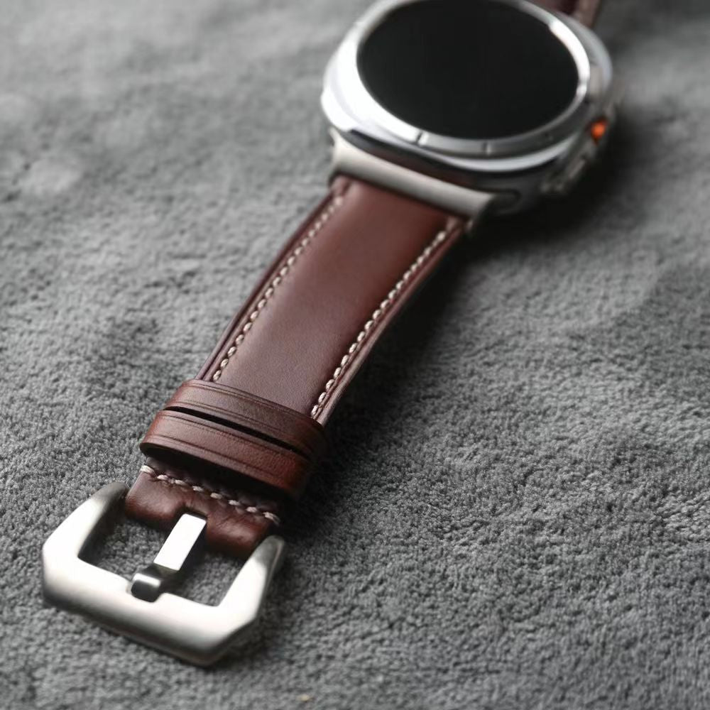 Correa de cuero Nappa para Samsung Watch Ultra Evara, cierre de acero inoxidable - Desfino