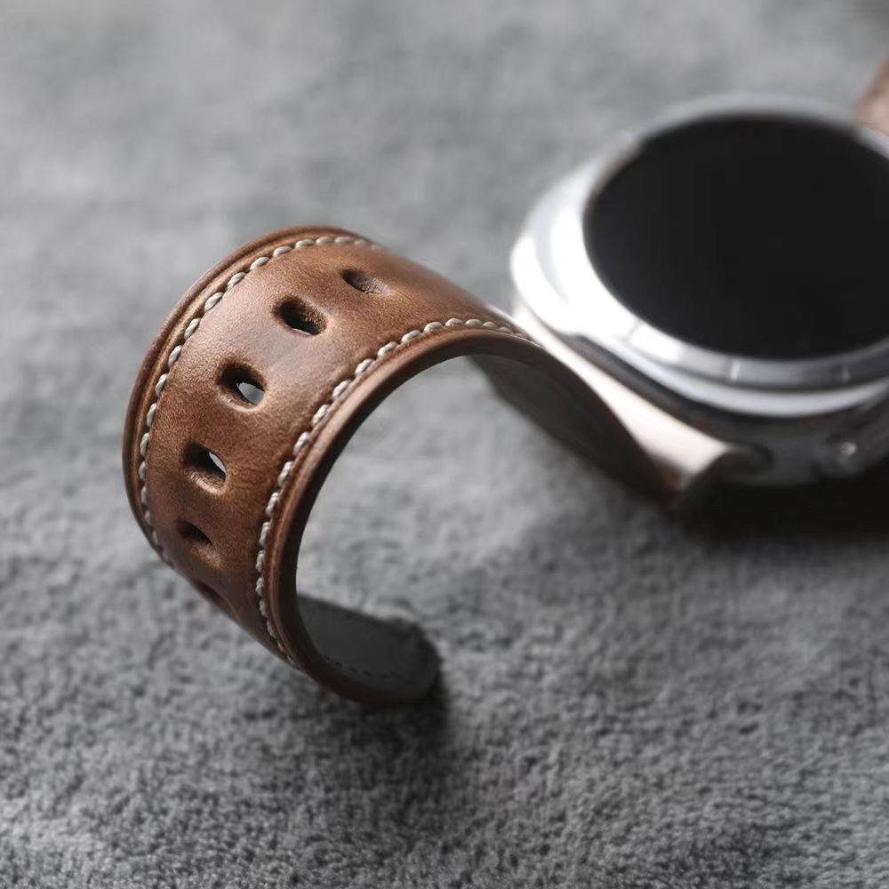 Correa de cuero Nappa para Samsung Watch Ultra Evara, cierre de acero inoxidable - Desfino