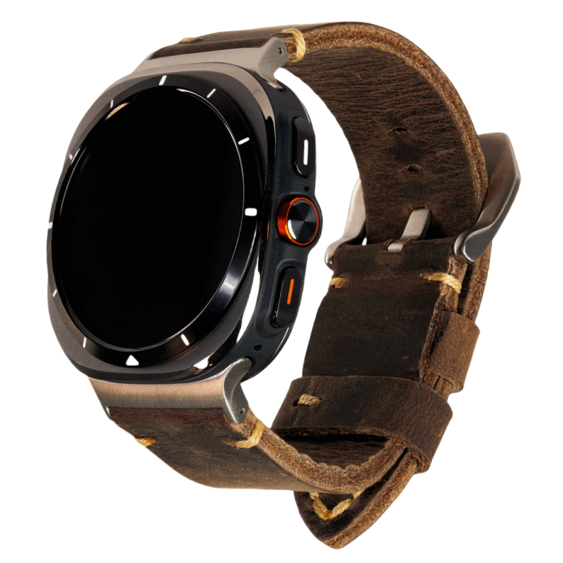 Bracelet vintage en cuir NovaLustre pour Samsung Watch Ultra - Desfino