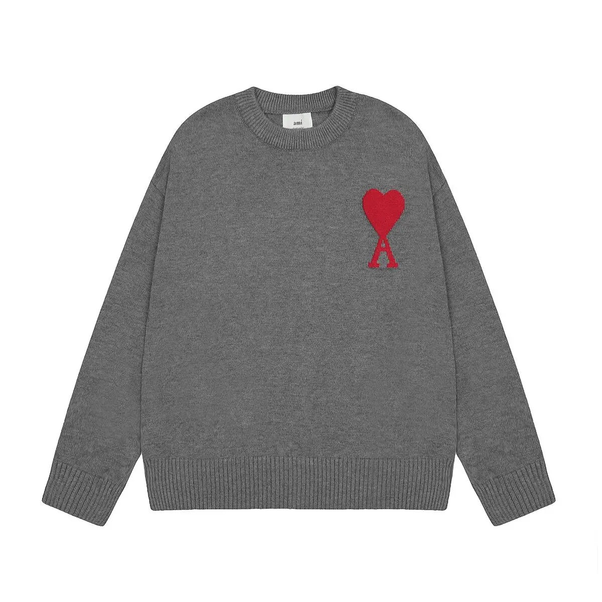 Amitalie Unisex 100% Wool Sweater — Heart-Shaped A Logo - Desfino