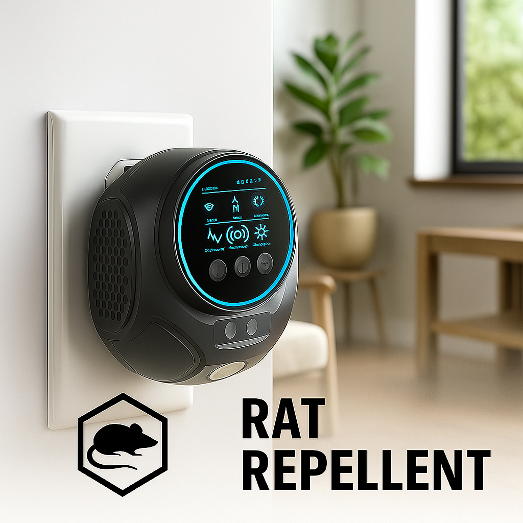 Chemical-Free Plug-In Ultrasonic Rat Repeller — Silent 3,200 Sq Ft Coverage