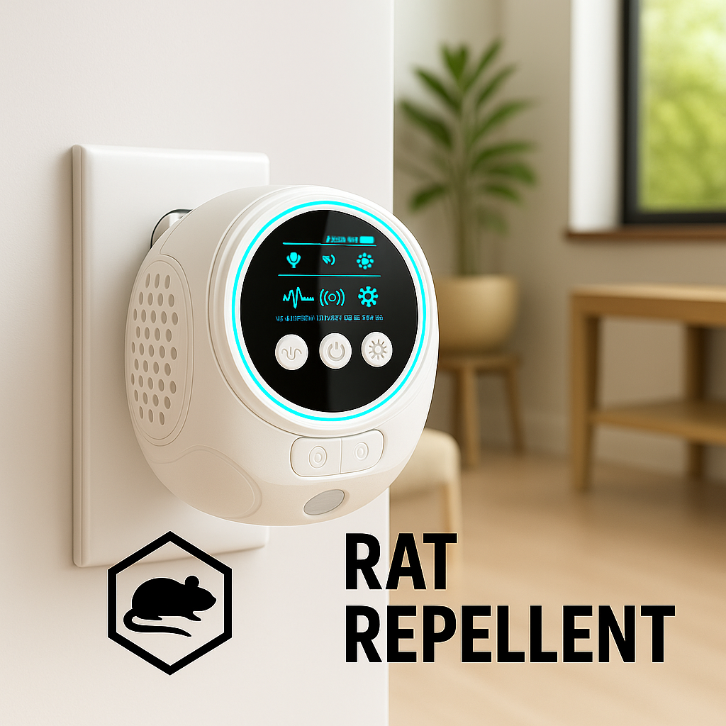 Chemical-Free Plug-In Ultrasonic Rat Repeller — Silent 3,200 Sq Ft Coverage