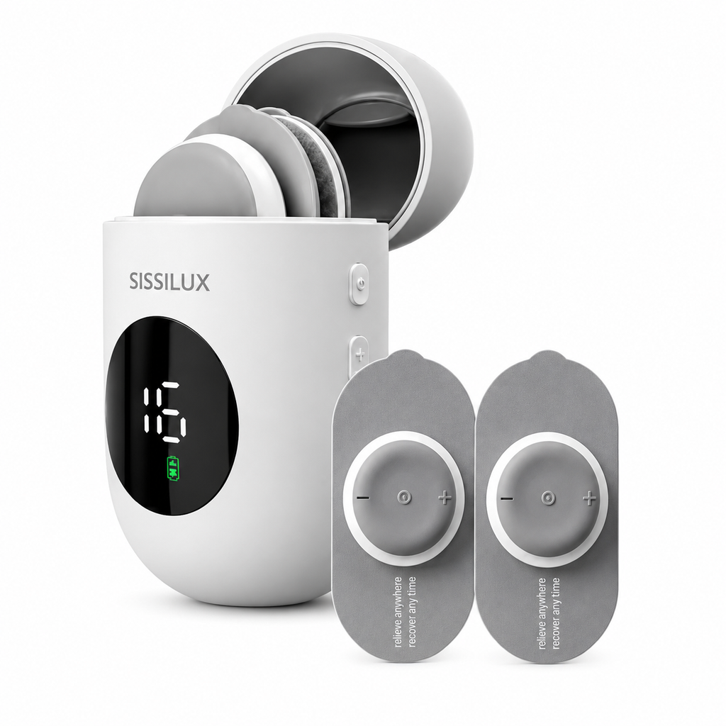 Appareil TENS et EMS sans fil — 6 modes, 16 niveaux, étui de recharge portable - Desfino