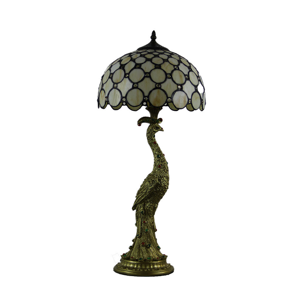 Lampă de masă în stil Tiffany Aurena — Abajur tip cupolă colorat - Desfino