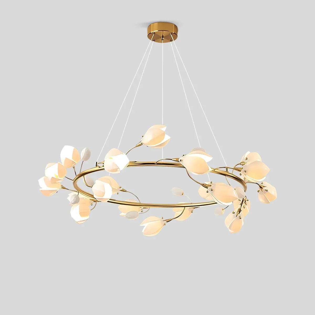 Magnolien-Kronleuchter aus Keramik | Desfino