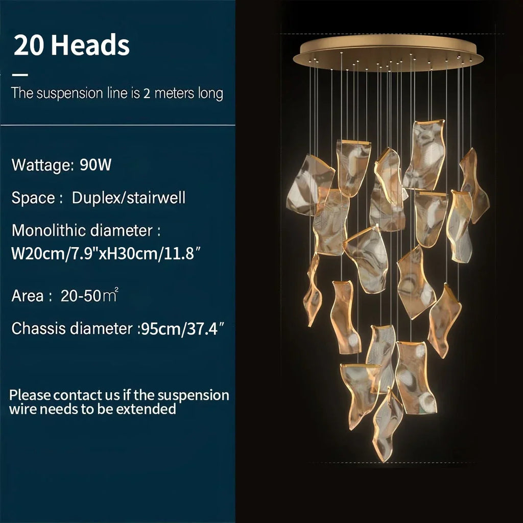 Large Luxury Art Chandelier for High Ceiling Living Room | Desfino