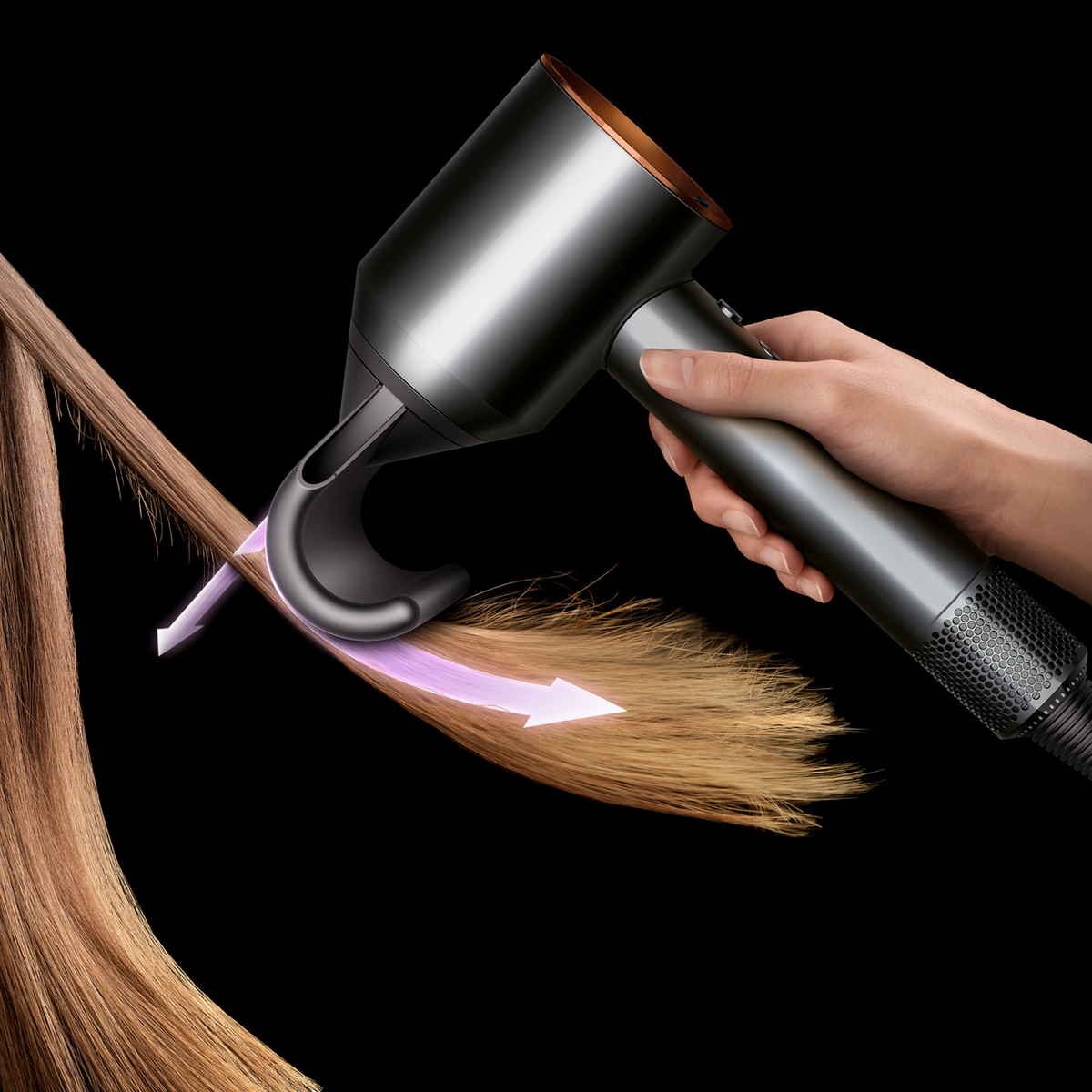Sèche-cheveux sonique Velvet — Séchage rapide, chaleur douce, embouts - Desfino