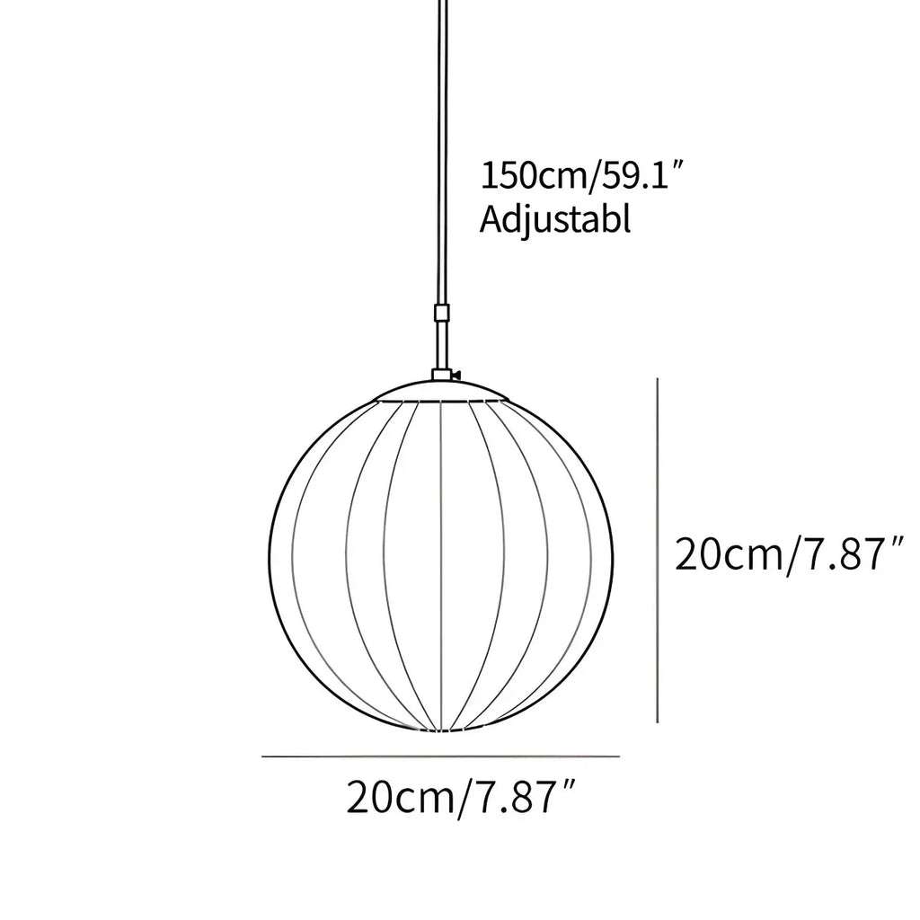 Moderne Pendelleuchte mit Glaskugel und Wasserstruktur im nordischen Stil | Desfino