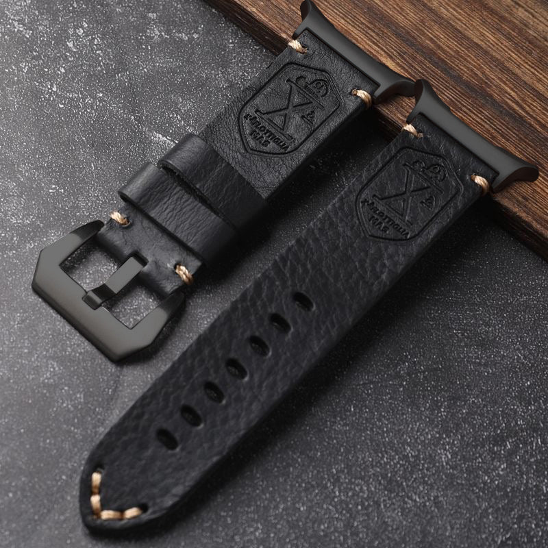 Ardentora Vintage Leather Strap — Hand Stitched Replacement Band for Samsung Watch Ultra