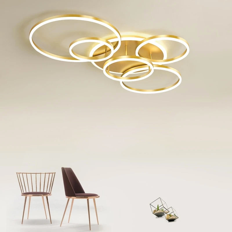 LunaRing stropní LED svítidlo — plovoucí kruhový design, jemné světlo - Desfino