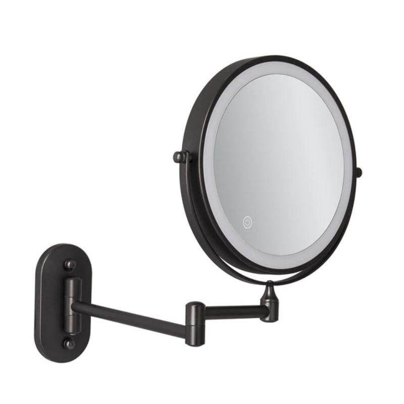 Black Rechargeable LED Magnifying Mirror — Bright Precise Lighting