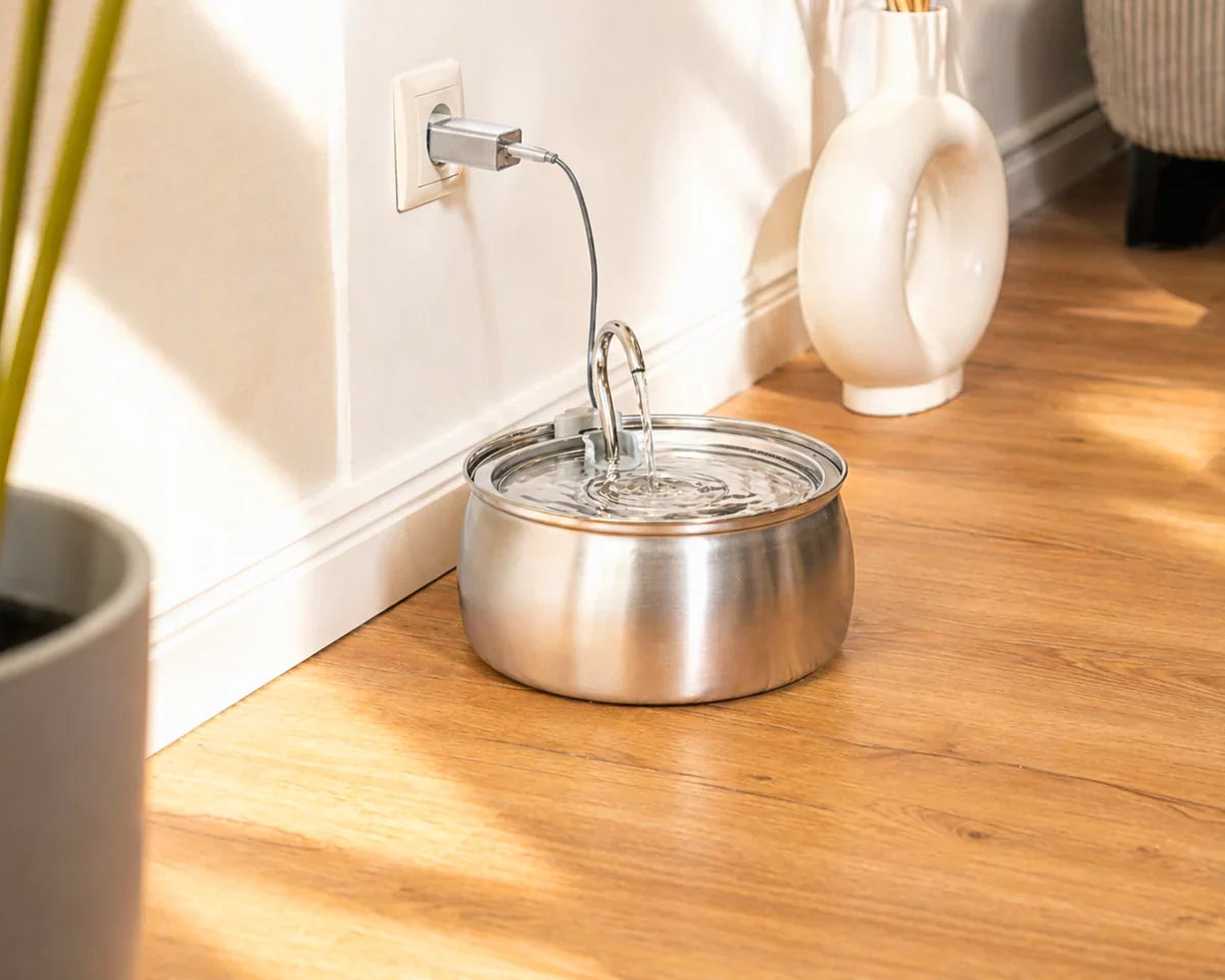 4L Stainless Steel Cat Water Fountain — Quiet Pump, Multi-Stage Filtration