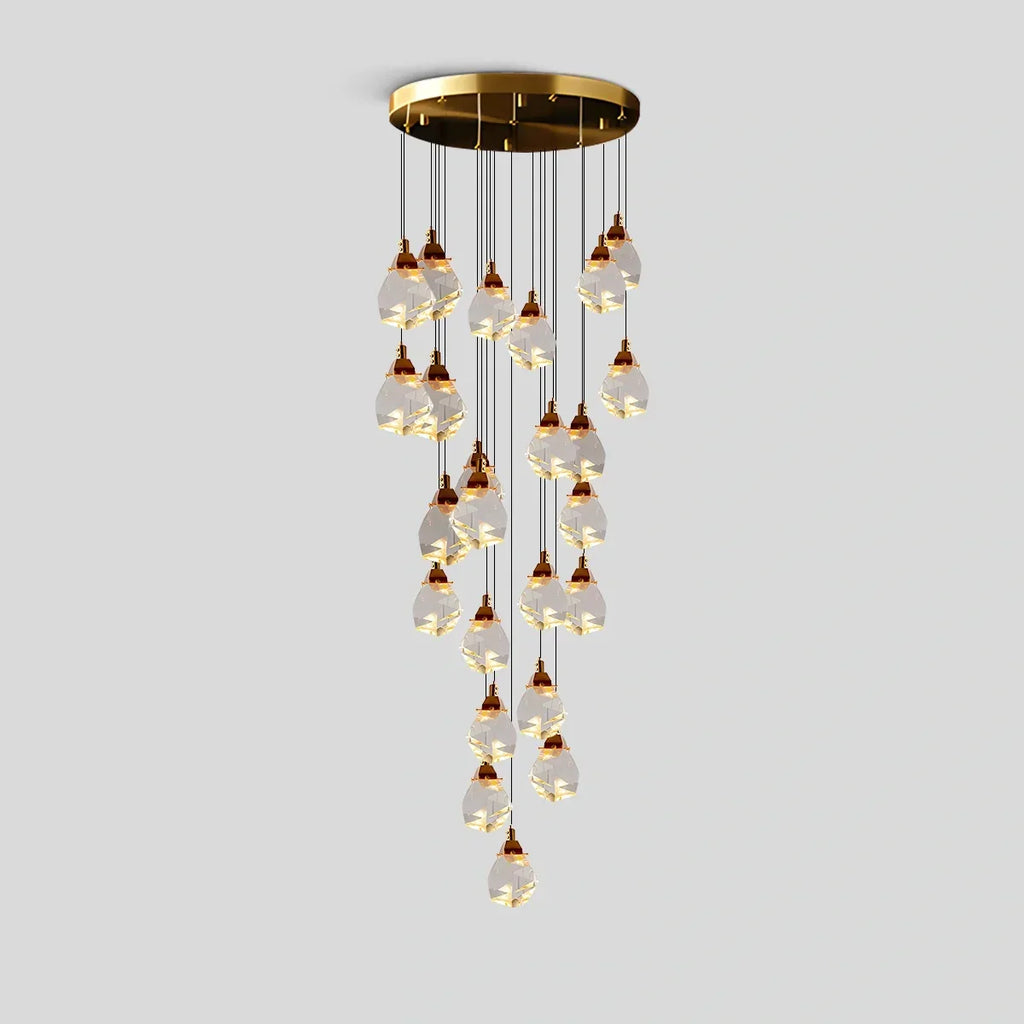 Rock Crystal Rain Chandelier for Living Room | Desfino