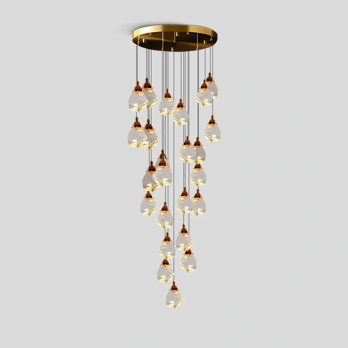 Rock Crystal Rain Chandelier for Living Room | Desfino