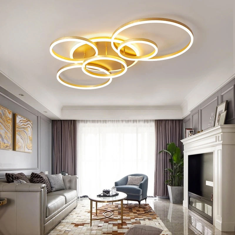 LunaRing stropní LED svítidlo — plovoucí kruhový design, jemné světlo - Desfino