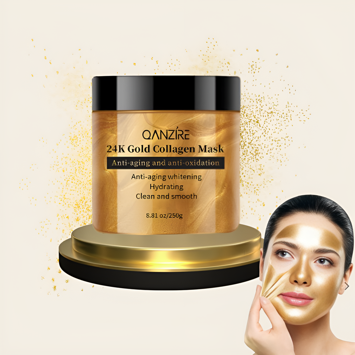 GoldLift μάσκα προσώπου με χρυσό 24K — Θεραπεία ανόρθωσης & σύσφιξης 5 λεπτών - Desfino
