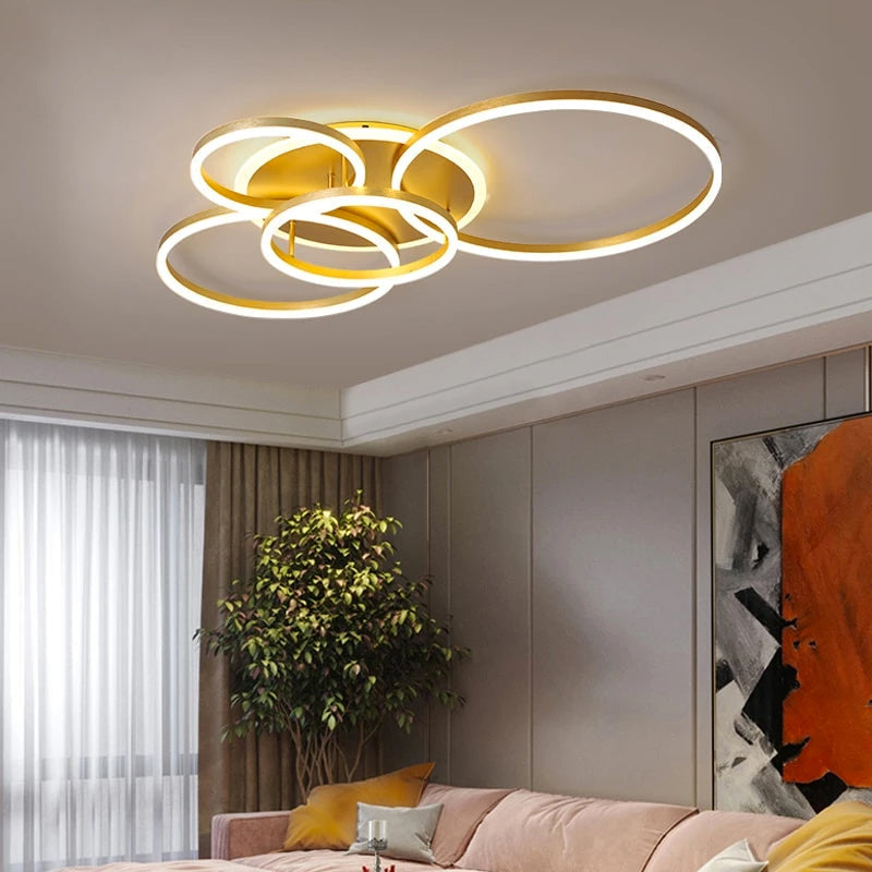 LunaRing stropní LED svítidlo — plovoucí kruhový design, jemné světlo - Desfino
