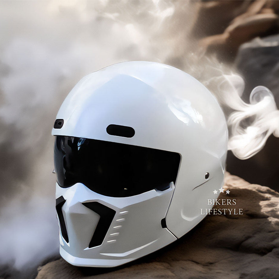 Capacete de motociclista retro tipo piloto DOT ECE — forro leve e confortável - Desfino