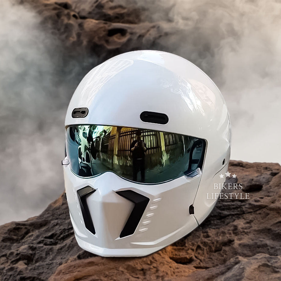 Capacete de motociclista retro tipo piloto DOT ECE — forro leve e confortável - Desfino