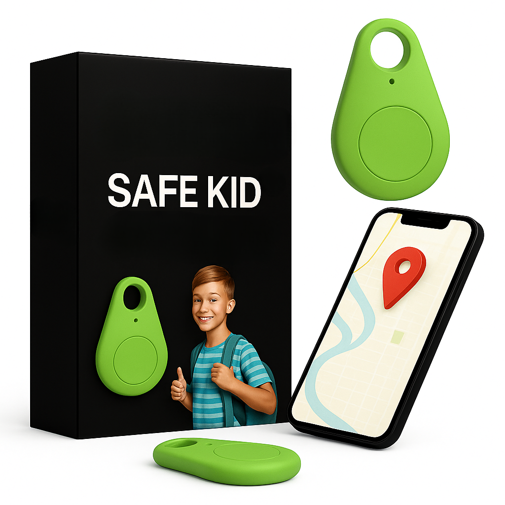 KidiSafe voděodolný GPS lokátor — živá poloha, bezpečnostní zóny, 17 g - Desfino