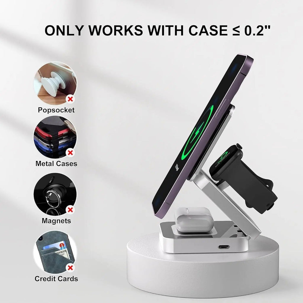 NovaCharge 3-in-1 Magnetic Charger — iPhone, AirPods & Watch | Desfino
