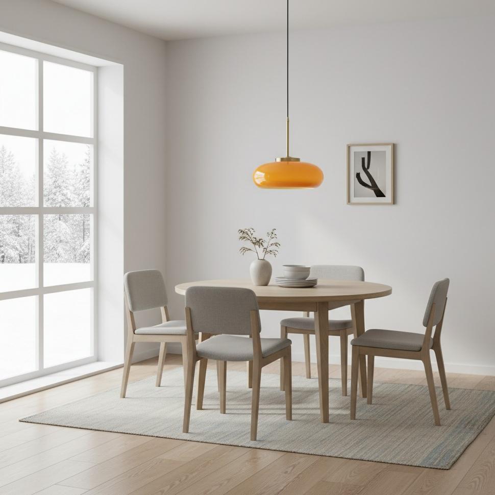 Havelo N51 Round Glass Pendant Light — Balanced Bauhaus Shade