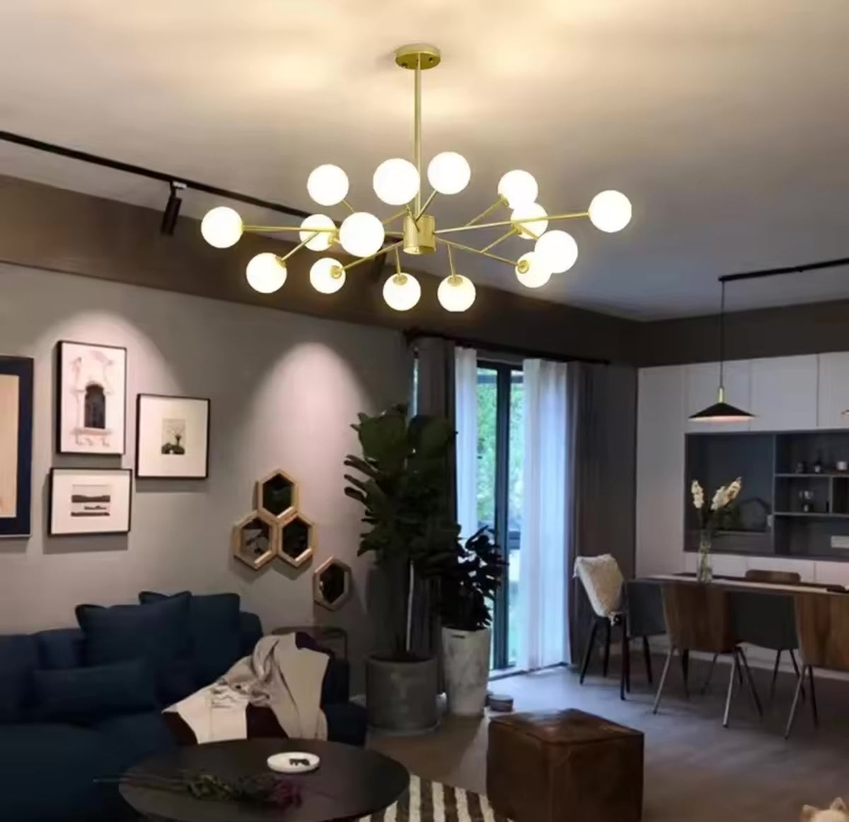Marlow Bubble Chandelier — 30 cm Adjustable Hanging Pole - Desfino