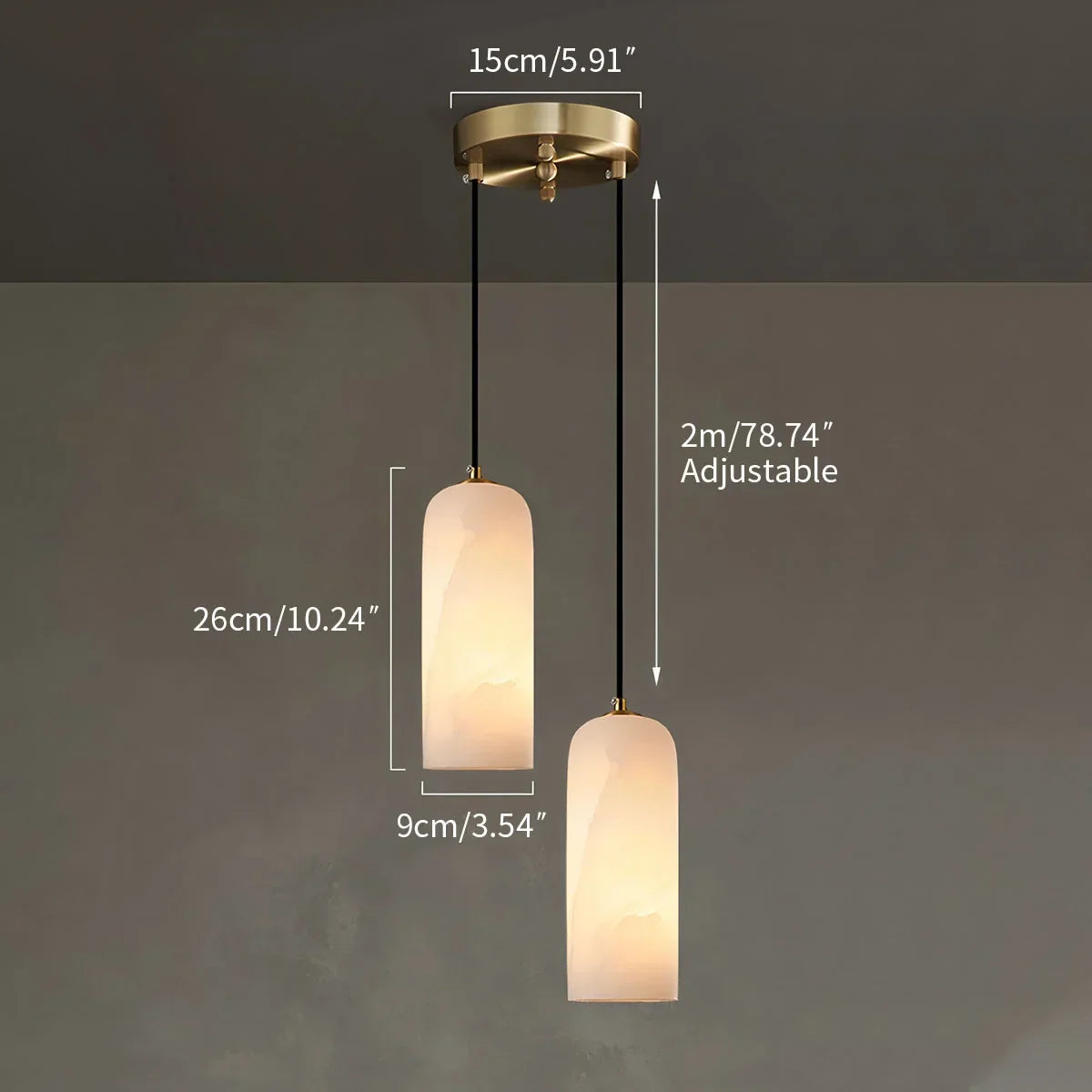 Modern All Copper Spanish Alabaster Pendant Light | Desfino