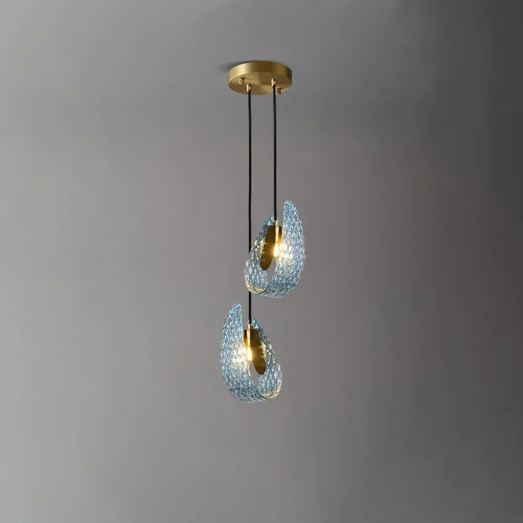 Peacock Blue Art Glass Chandelier for Dining Room | Desfino