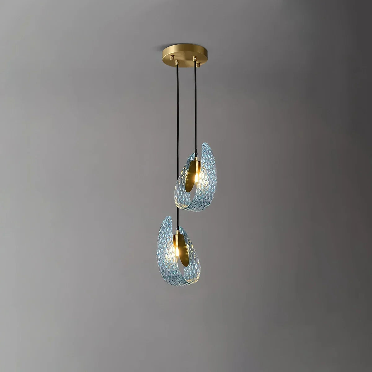 Peacock Blue Art Glass Chandelier for Dining Room | Desfino