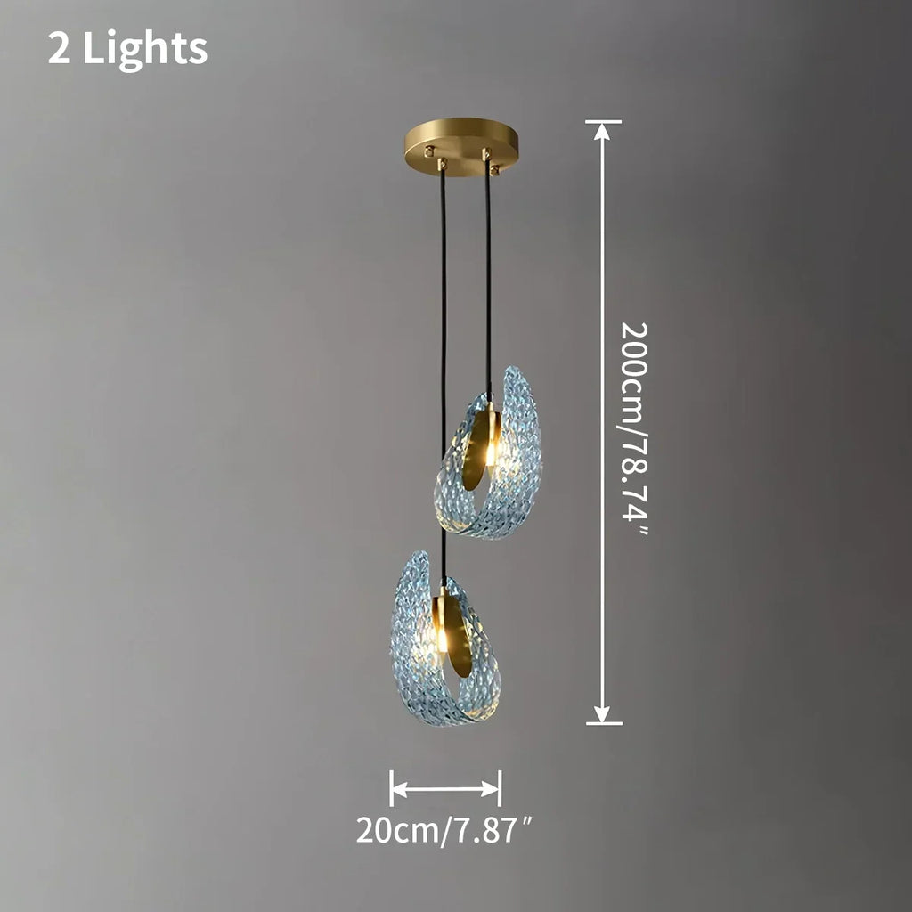 Peacock Blue Art Glass Chandelier for Dining Room | Desfino